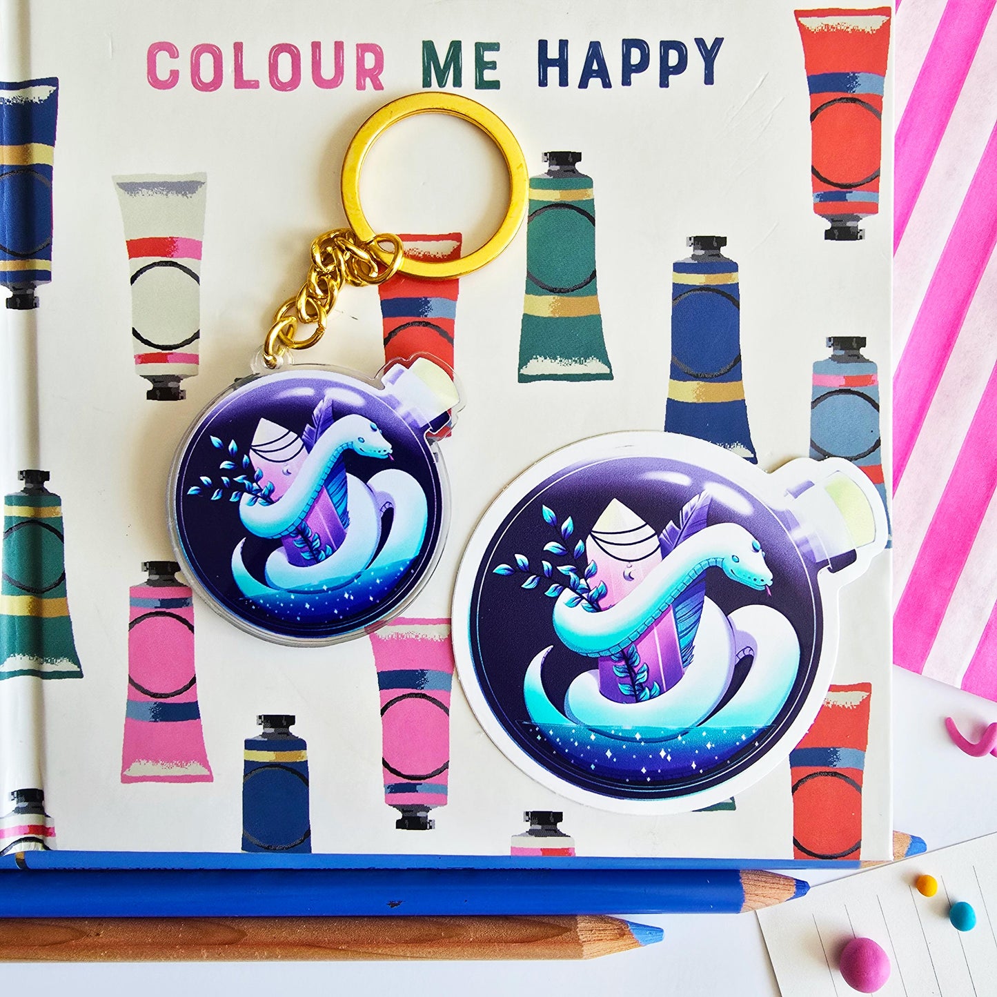 Mystical Snake in a Bottle Sticker