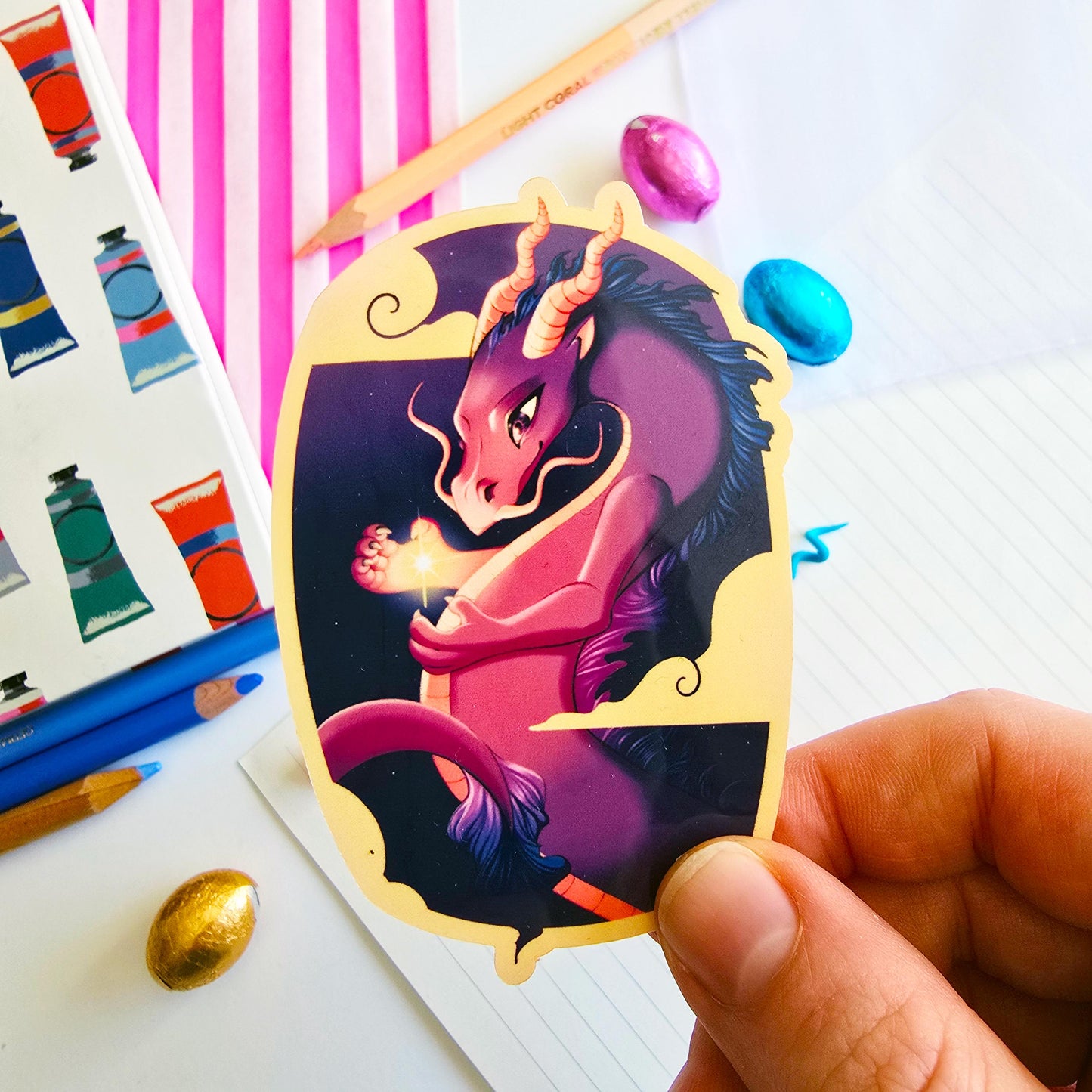 Cosmic Purple Dragon Sticker